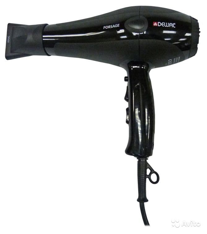 Фен FORSAGE 03-106 черный ионизация 2 насадки2200W