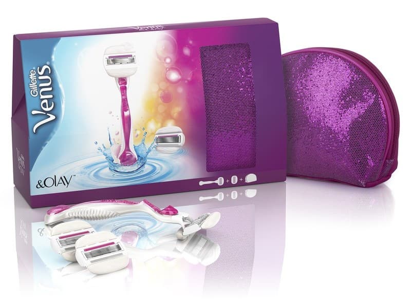 Набор Venus&amp;Olay Sugarberry Бритва с 2 сменными кассетами + косметичка