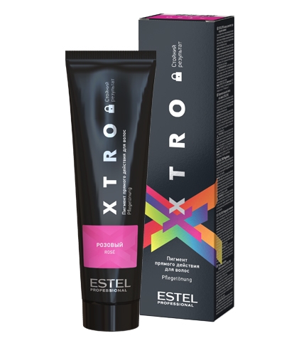 XTRO Пигмент прямого действия для волос BLACK Розовый 100 мл