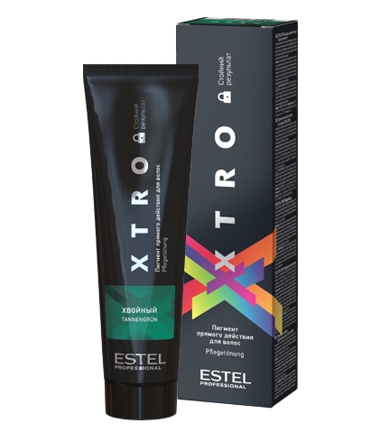 XTRO Пигмент прямого действия для волос BLACK Хвойный 100 мл