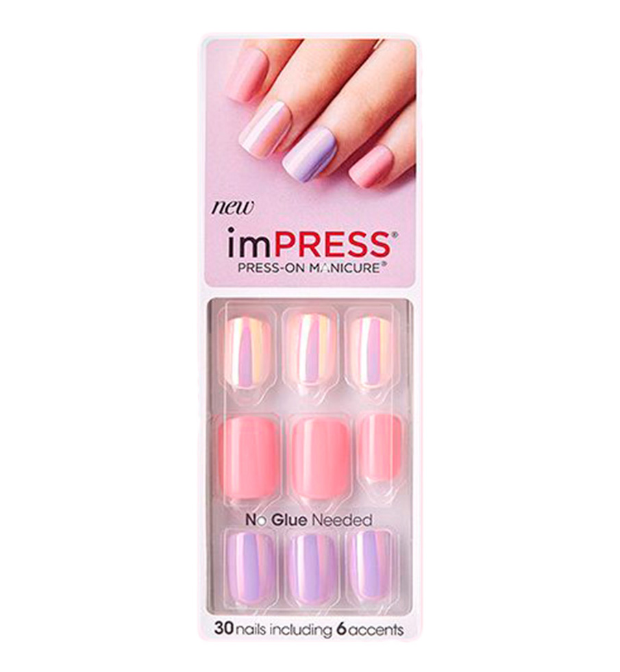 BROADWAY IMPRESS PRESS-ON MANICURE Твердый лак Акцент Пудровый неон короткая длина BIPA170