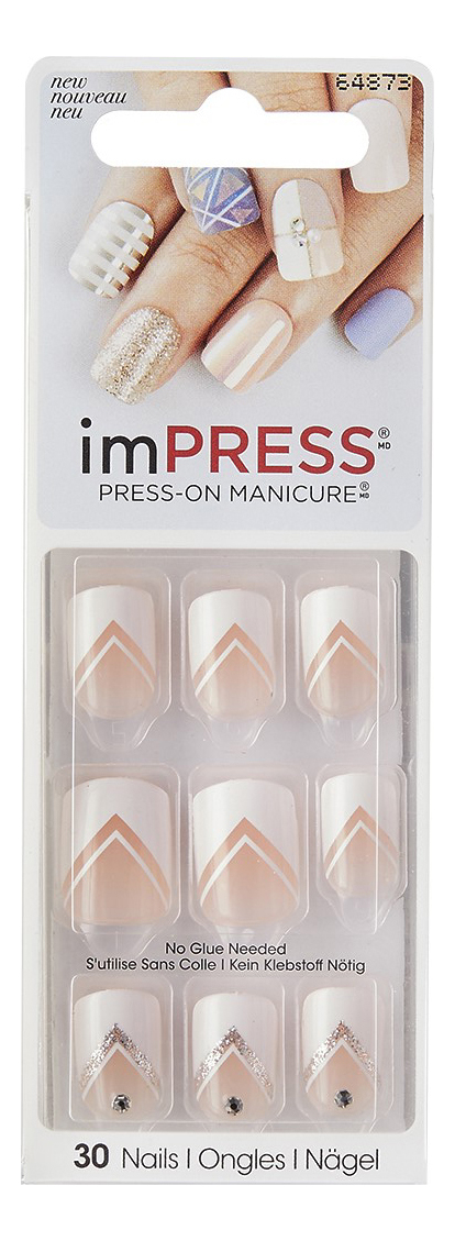 BROADWAY IMPRESS PRESS-ON MANICURE Твердый лак Геометрический орнамент короткая длина BIP270C