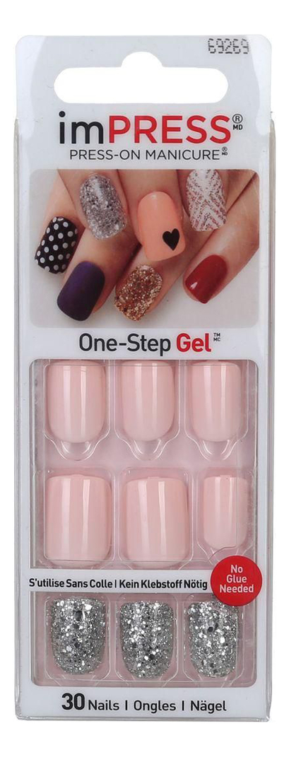 BROADWAY IMPRESS PRESS-ON MANICURE Твердый лак Акцент Розовая мгла короткая длина BIPA012C