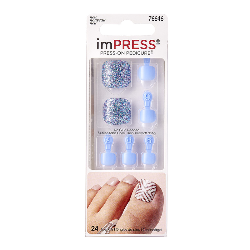 IMPRESS FALSE NAILS PRESS ON PEDICURE Твердый лак Педикюр Дымчатый топаз BIPT014C