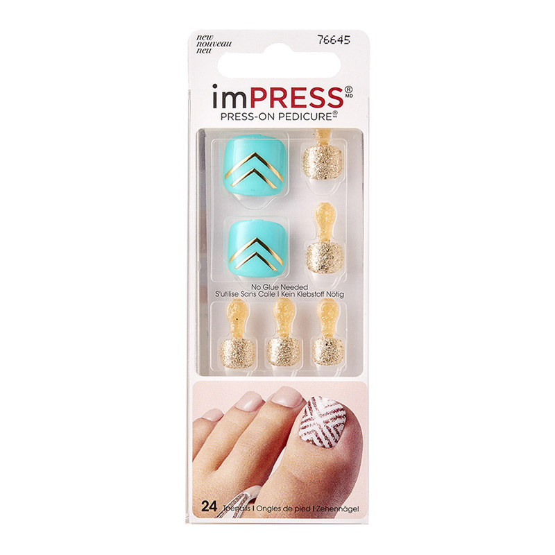 IMPRESS FALSE NAILS PRESS ON PEDICURE Твердый лак Педикюр Модные ножки BIPT013C