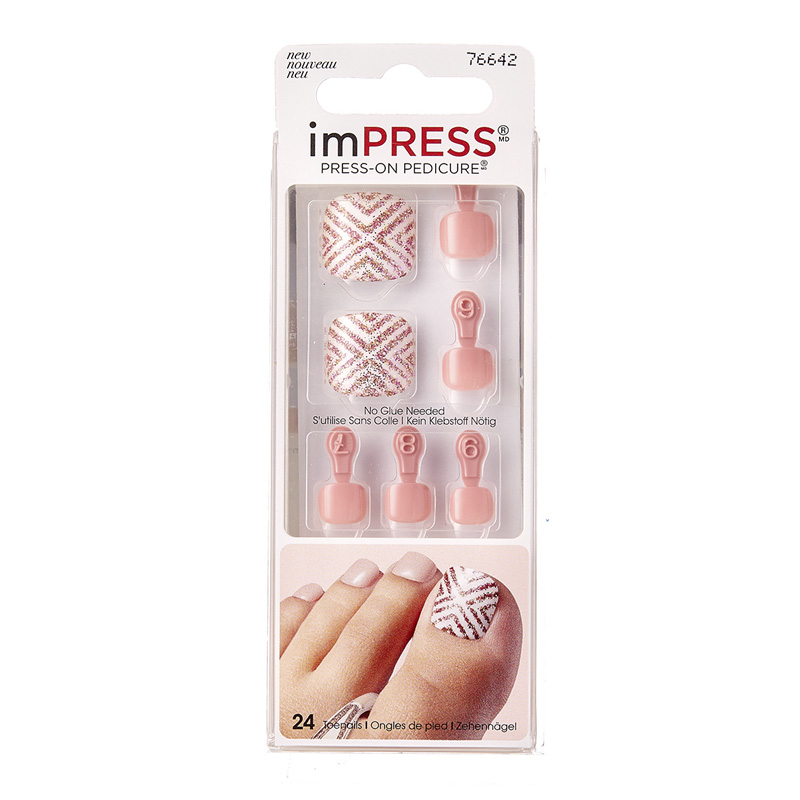 IMPRESS FALSE NAILS PRESS ON PEDICURE Твердый лак Педикюр Песчаный пляж BIPT011C