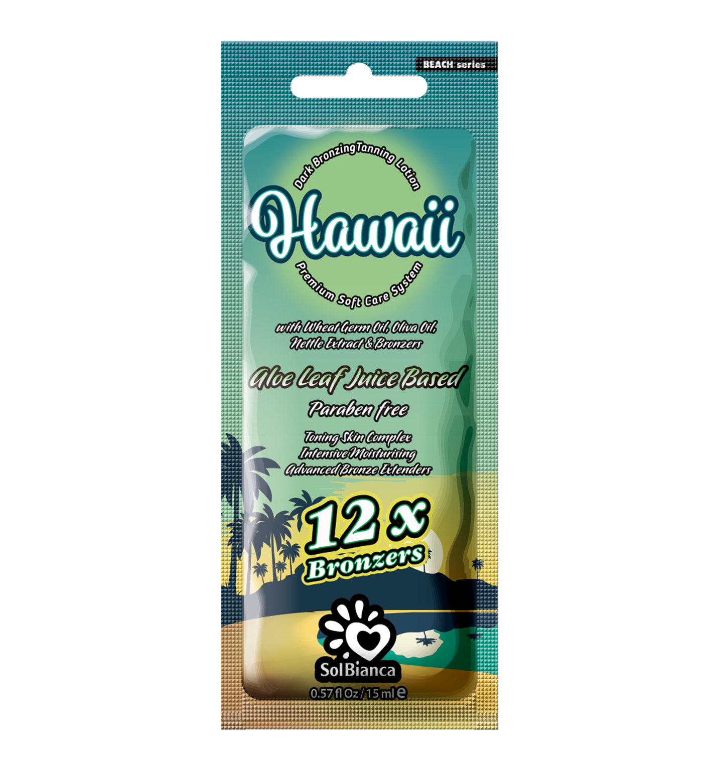 HAWAII 12X BRONZER Крем для солярия с маслами зародышей пшеницы и оливы, экстрактом крапивы 15 мл