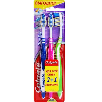 Зубная щетка Зиг Заг 2+1 средней жесткости