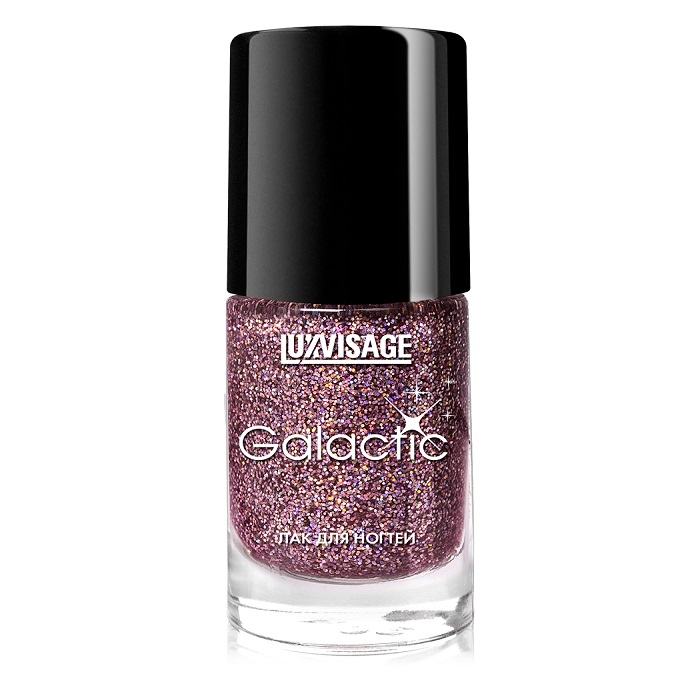 GALACTIC Лак для ногтей № 224 сверкающие блестки мульти-розовые