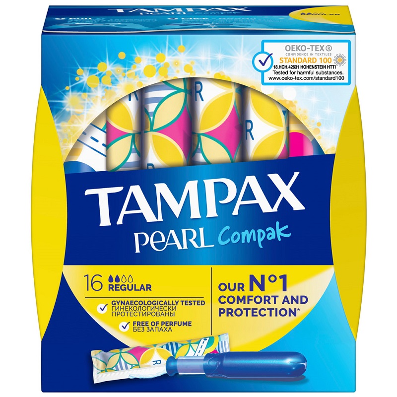 PEARL COMPAK REGULAR Тампоны женские гигиенические с аппликатором  16 шт