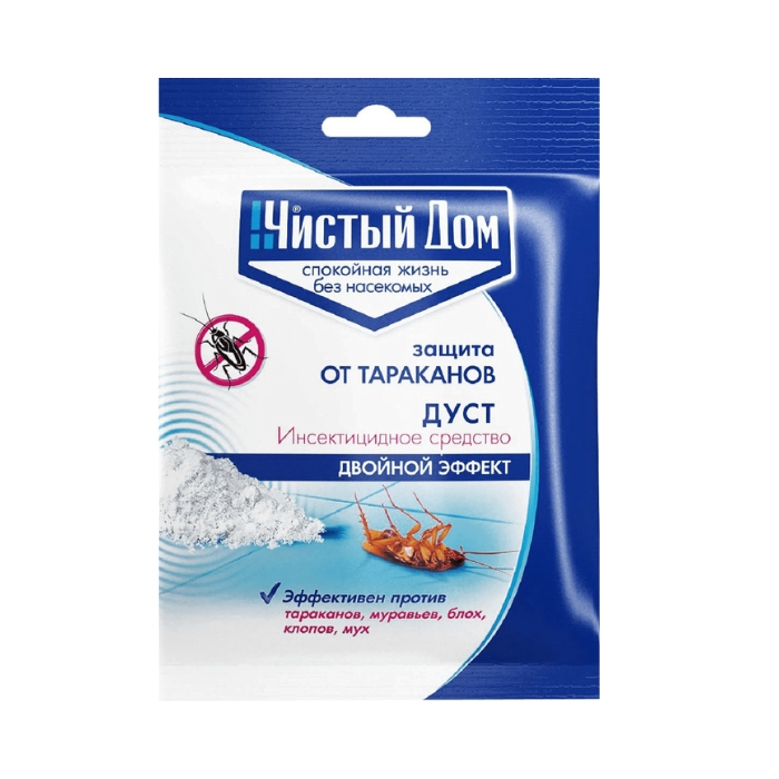 Дуст от тараканов, блох, клопов, муравьёв 50 г