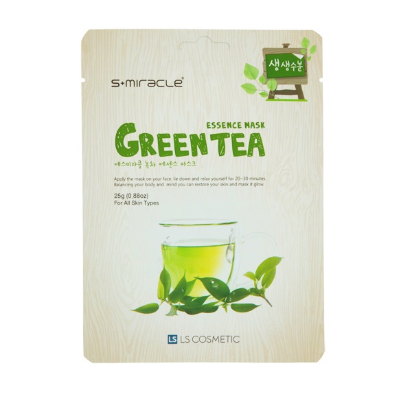 S MIRACLE GREEN TEA Маска для лица с экстрактом зеленого чая 1 шт