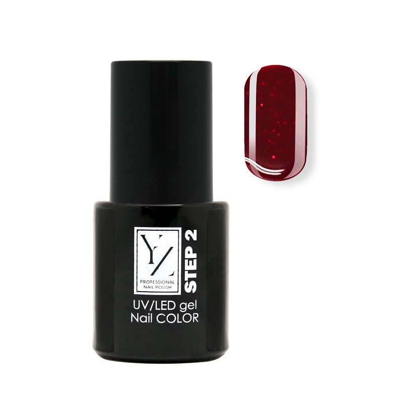 UV/LED GEL NAIL COLOR Гель-лак Насыщенный цвет № 6418 бургундский игристый