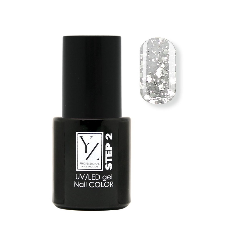 UV/LED GEL NAIL COLOR Гель-лак Насыщенный цвет № 6470 серебро