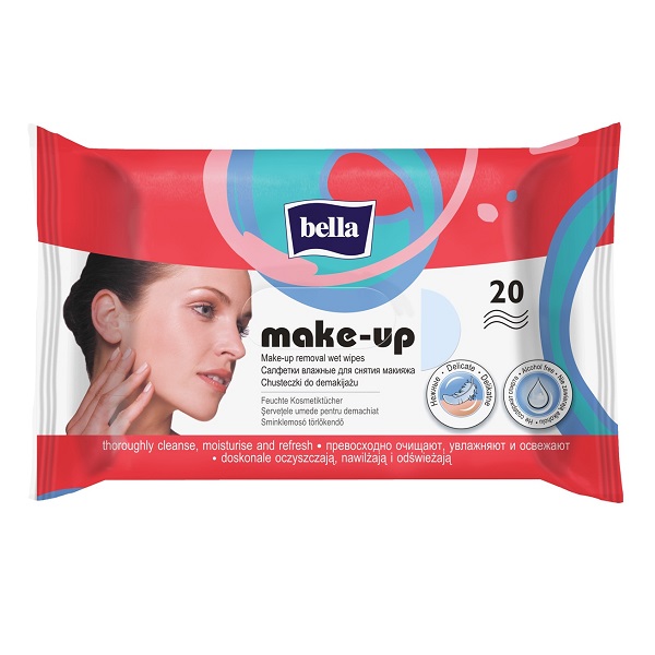 MAKE-UP Салфетки влажные для снятия макияжа 20 шт