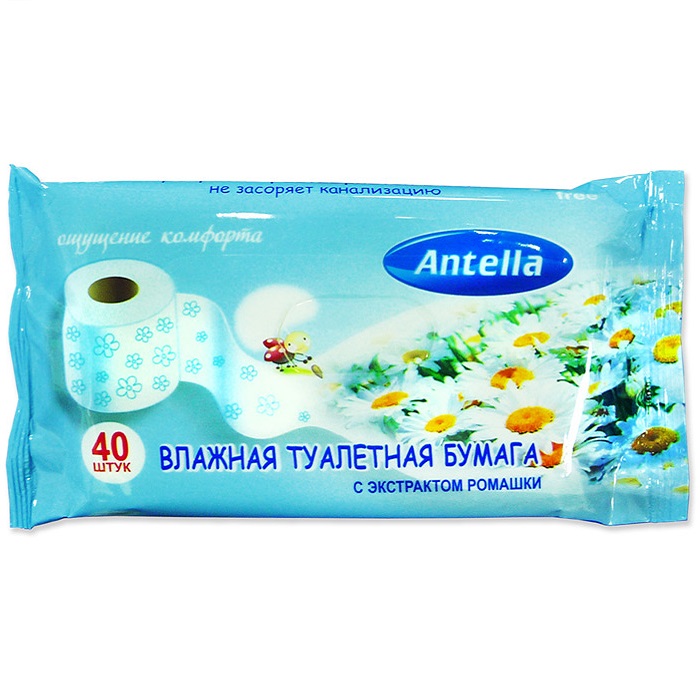Влажная туалетная бумага Ромашка мягкая пачка 40 шт
