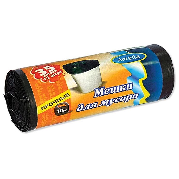 Мешки мусорные 35л 30мкм 15 шт