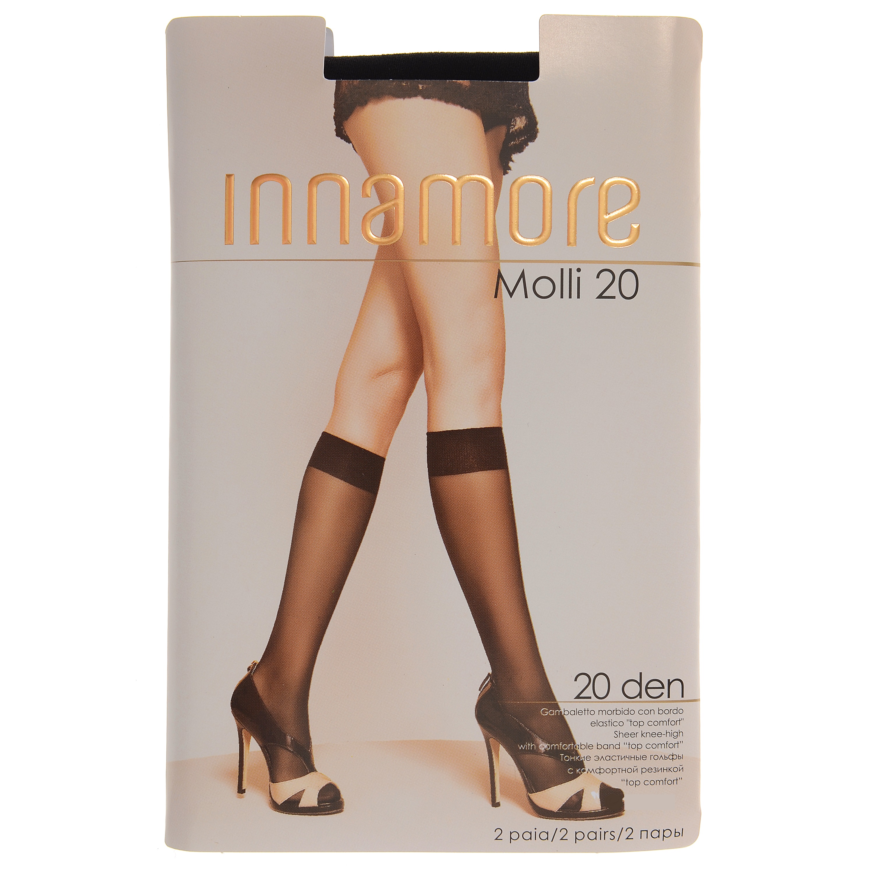 Гольфы Molli 20, Полиамид 95%, Эластан 5%, nero
