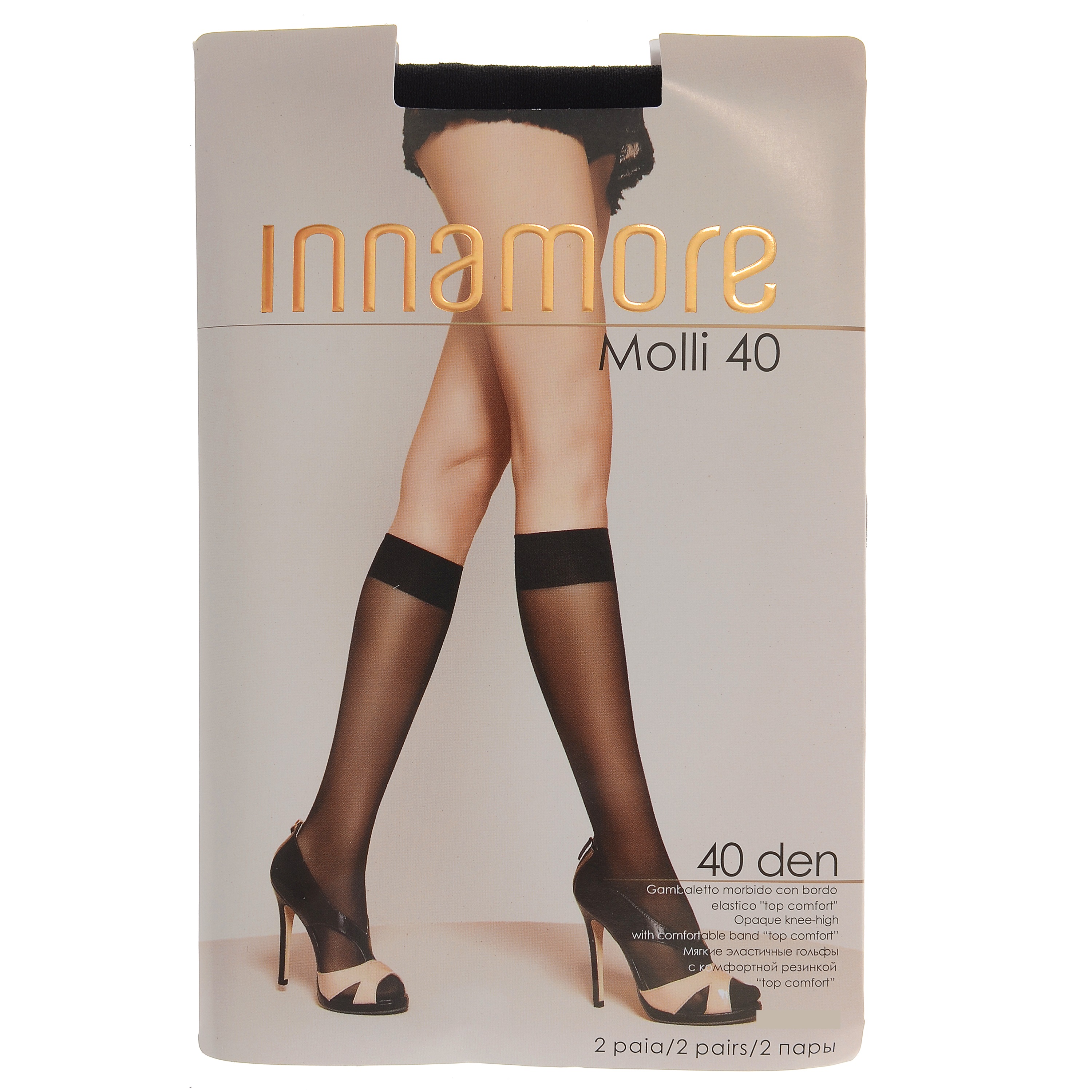 Гольфы Molli 40 (2 пары), Полиамид 95%, Эластан 5%, nero