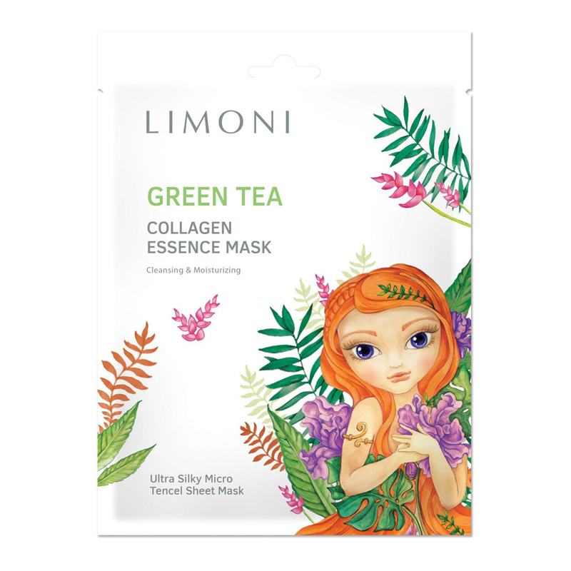 GREEN TEA COLLAGEN Маска для лица Тонизирующая с зелёным чаем и коллагеном 25 г