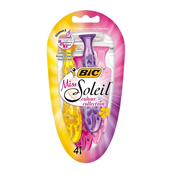 Станки для бритья с 3 лезвиями Miss Soleil Colour Collection блистер 4 шт