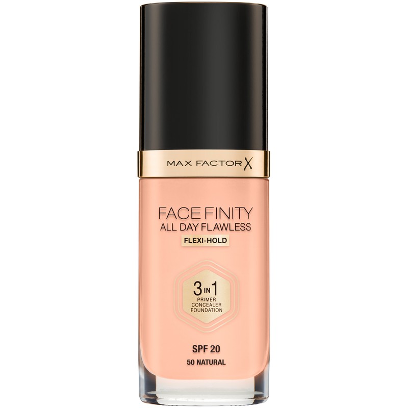 FACEFINITY ALL DAY FLAWLESS 3-IN-1 Тональная основа № 50