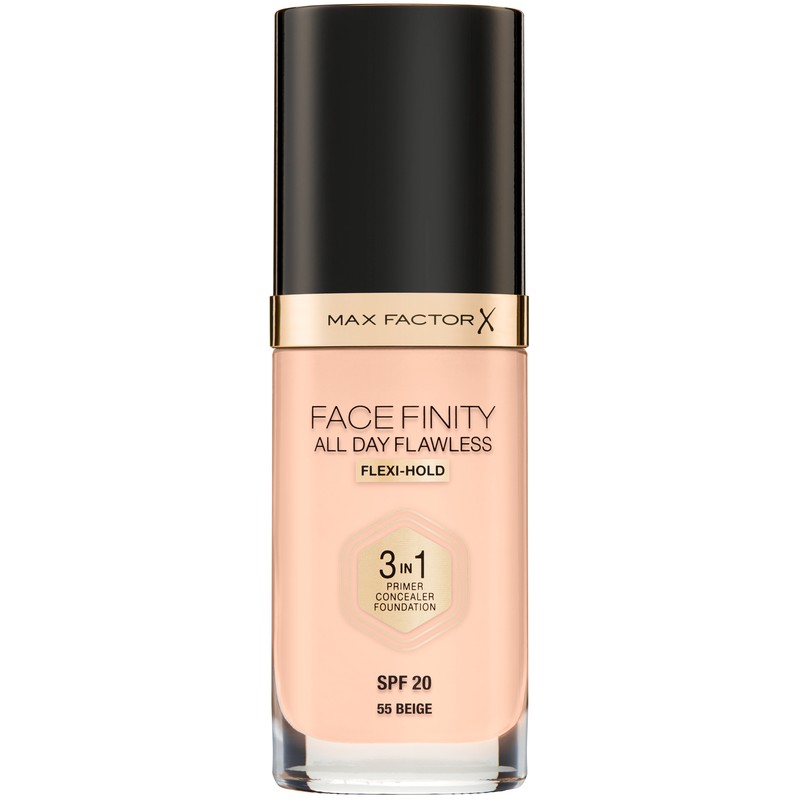FACEFINITY ALL DAY FLAWLESS 3-IN-1 Тональная основа № 55