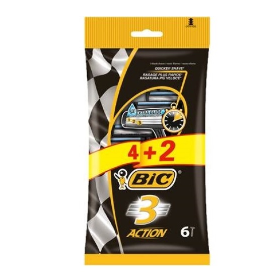 Станки для бритья с 3 лезвиями BIC3 Action блистер 6 шт