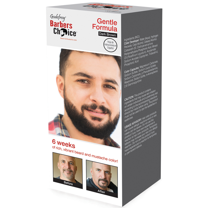 BARBERS CHOICE DARK BROWN Краска в капсулах для бороды набор темно-коричневая