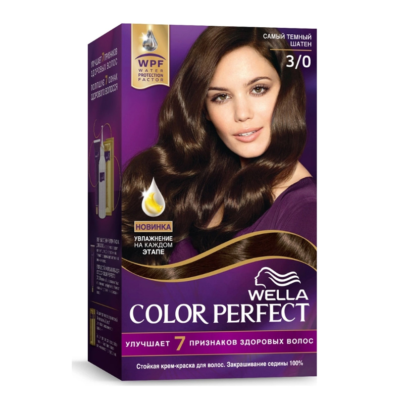 COLOR PERFECT Крем-краска для волос стойкая № 3/0 Черный
