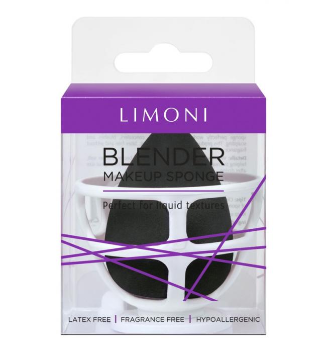 BLENDER MAKEUP SPONGE BLACK Спонж для макияжа в наборе с корзинкой