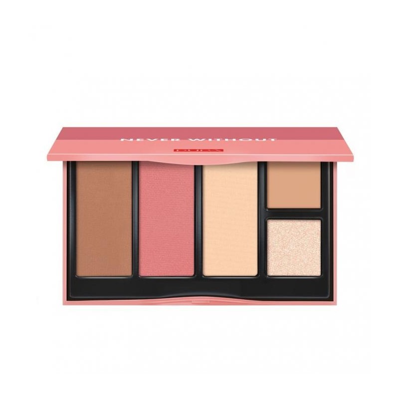 NEVER WITHOUT ALL IN ONE FACE PALETTE Палетка для скульптурирования лица № 001 для средней кожи