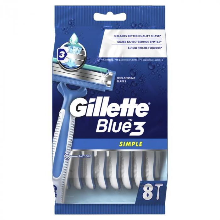 BLUE SIMPLE 3 Станки для бритья одноразовые 8 шт