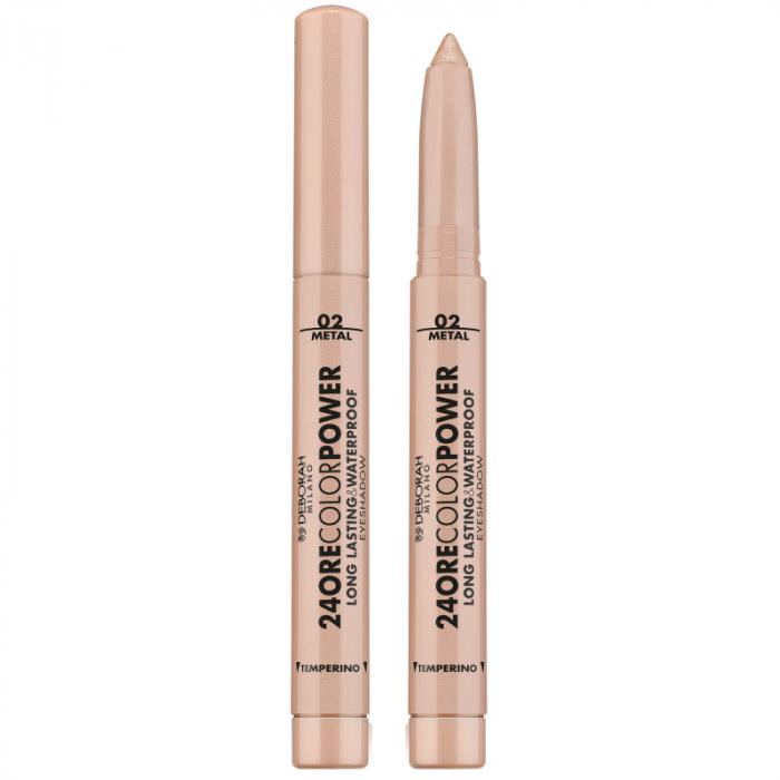 24 ORE COLOR POWER EYESHADOW Тени карандаш стойкие  № 02 светло-золотой