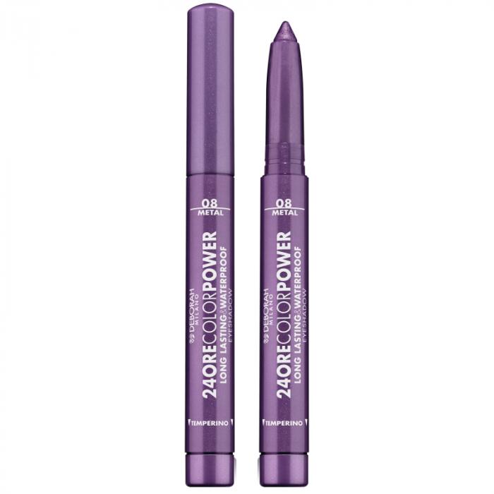 24 ORE COLOR POWER EYESHADOW Тени карандаш стойкие  № 08 глубокий фиолетовый
