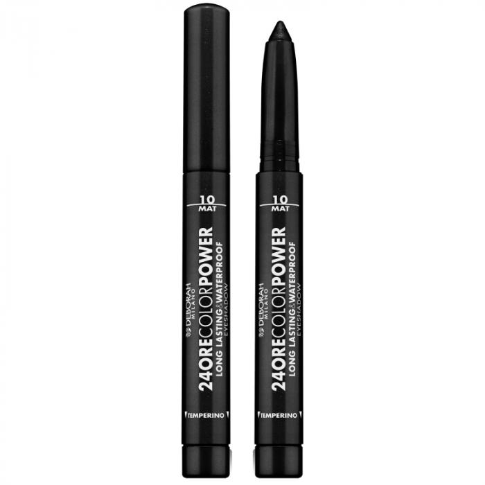 24 ORE COLOR POWER EYESHADOW Тени карандаш стойкие  № 10 матовый черный
