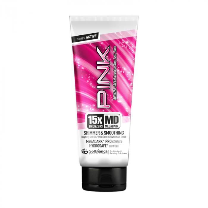 Крем-автозагар “Pink” 15х bronzer  шиммер эфф маслом малинкост зарод пшеницы  125 мл