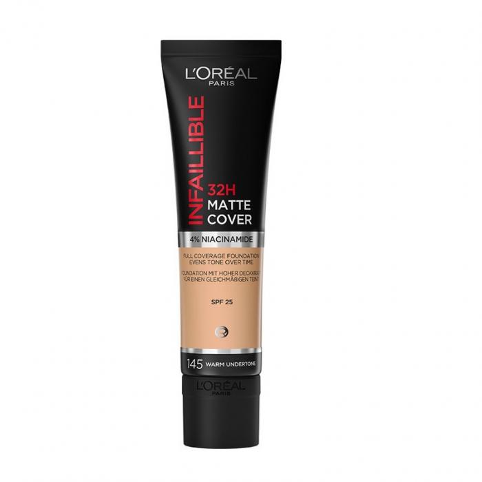 INFAILLIBLE MATTE 32H Ультраматирующий стойкий тональный крем № 145