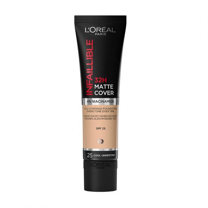 INFAILLIBLE MATTE 32H Ультраматирующий стойкий тональный крем № 25