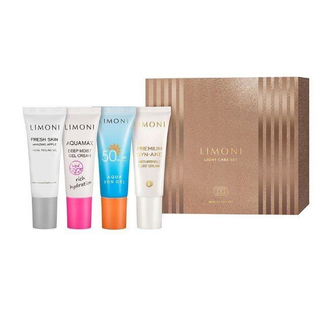 Набор LIGHT CARE (Пилинг гель 25мл+Aquamax Deep Moist Гель-крем 25мл+Aqua Sun Гель 25мл+Syn-A) шт