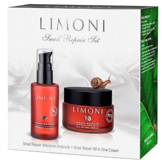 Набор SNAIL REPAIR SET (Сыворотка для лица Ampoule 30мл + Крем для лица All in one Cream 50мл)