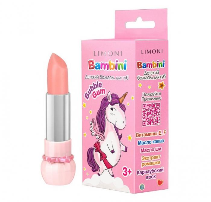 BAMBINI BUBBLE GUM Детский бальзам для губ  № 02
