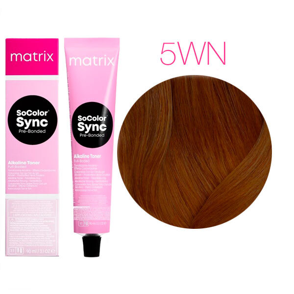 SOCOLOR SYNC PRE-BONDED краска для волос 90мл № 5WN светлый шатен теплый натуральный