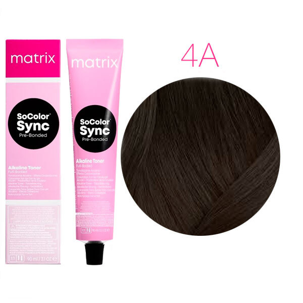 SOCOLOR SYNC PRE-BONDED краска для волос 90мл № 4A шатен пепельный