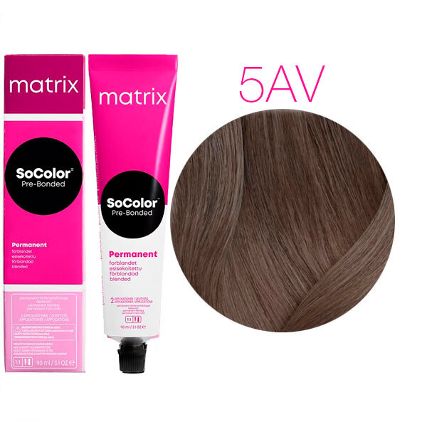 SOCOLOR PRE-BONDED краска для волос 90мл № 5AV светлый шатен пепельно-перламутровый