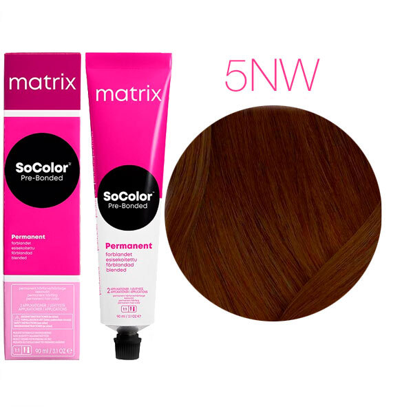 SOCOLOR PRE-BONDED краска для волос 90мл № 5NW натуральный теплый светлый шатен