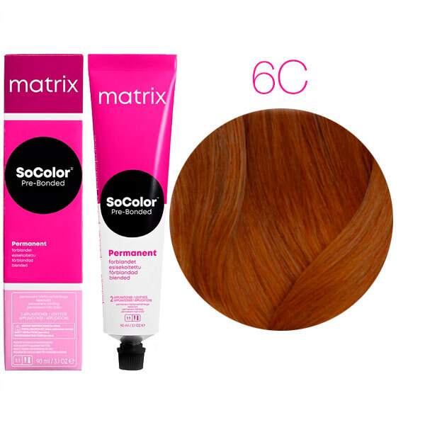 SOCOLOR PRE-BONDED краска для волос 90мл № 6С темный блондин медный