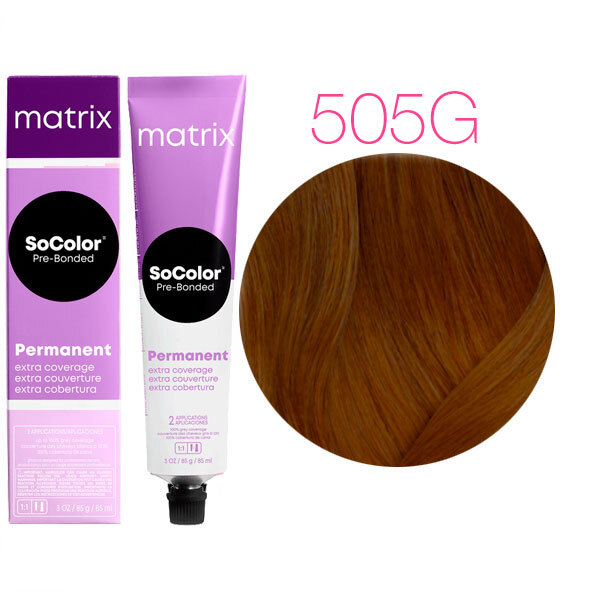 SOCOLOR EXTRA COVERAGE PRE-BONDED краска для волос 100% покрытие седины 90мл № 505G блондин золотистый