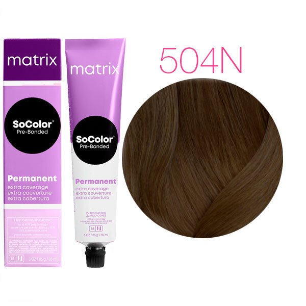 SOCOLOR EXTRA COVERAGE PRE-BONDED краска для волос 100% покрытие седины 90мл № 504N шатен
