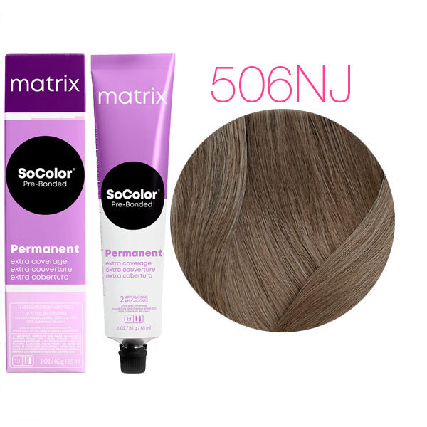 SOCOLOR EXTRA COVERAGE PRE-BONDED краска для волос 100% покрытие седины 90мл № 506NJ темный блондин натуральный нефритовый